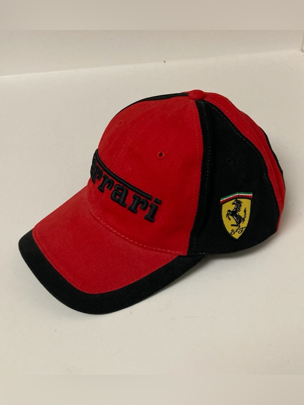 Official Ferrari Logo Cap Hat Adult Size Red Yellow Racing Hat